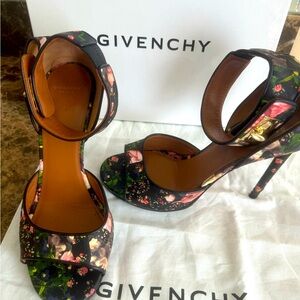 Givenchy shark lock ankle strap peep toe high heels